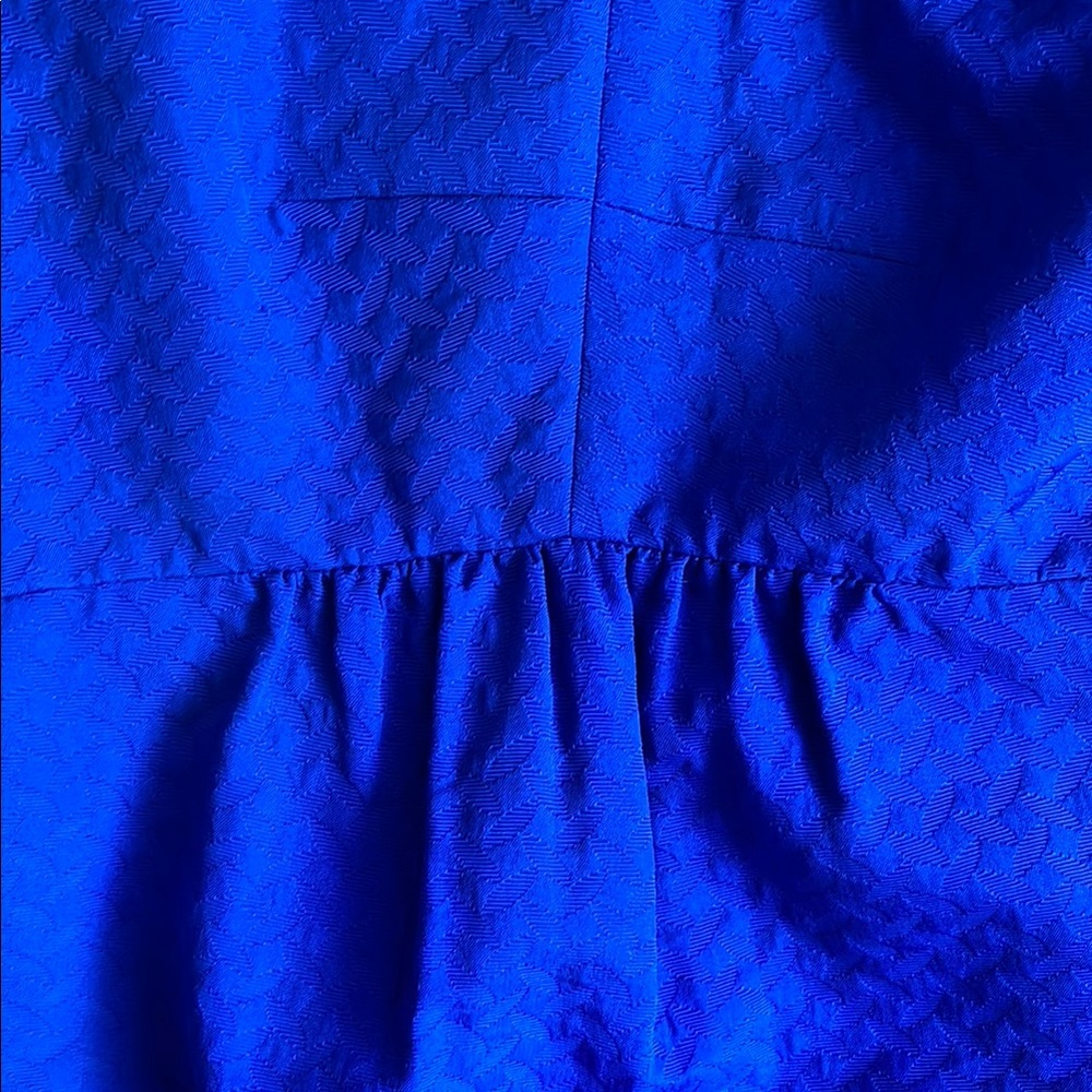 Blue Anthropologie Dress, flattering waistline, textured fabric, pockets! - Picture 3 of 9